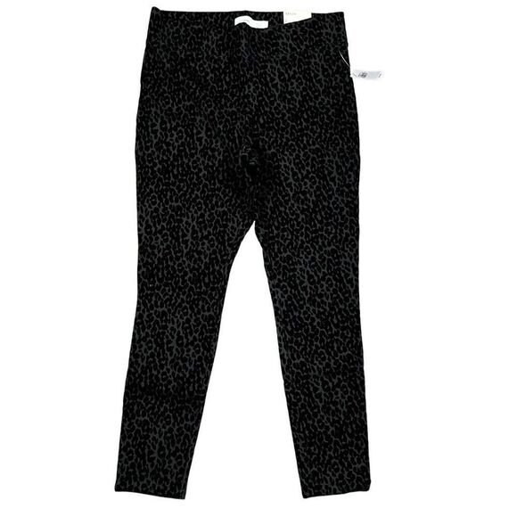 New NWT Old Navy Stevie High Rise Flock Black Leopard Leggings Large - Picture 1 of 13